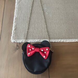 Girls mini mouse purse with gold chain strap